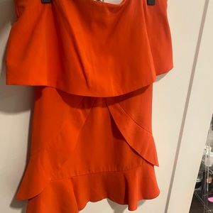 BCBG Strapless cocktail dress with ruffles